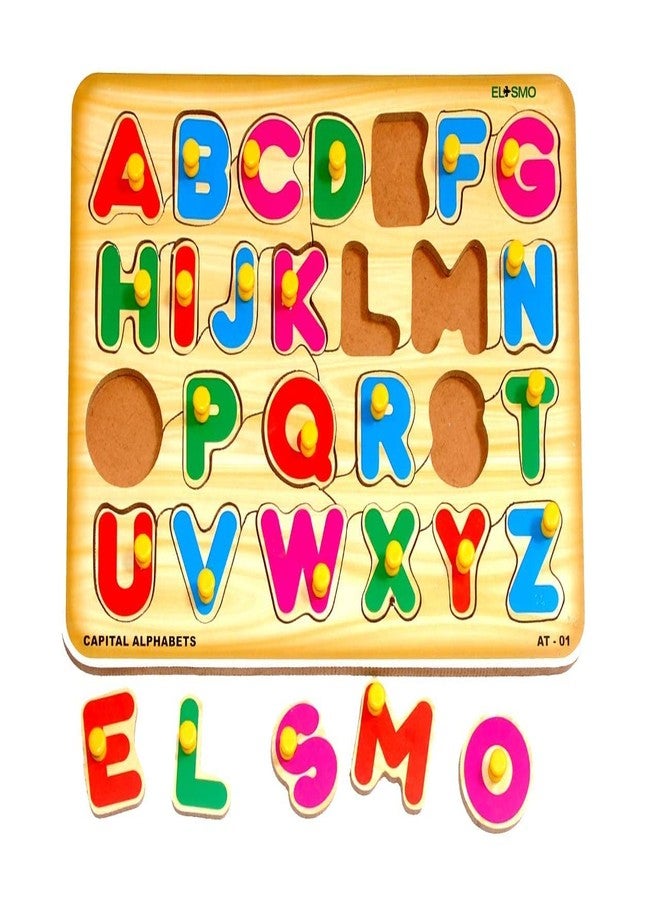 EL SMO Wooden English Alphabet Letters Learning Educational Tray Toy for Kids, Pre-School Learning Kit, Colourful Learning Letters Alphabet Board, Unisex, 26 Pieces - Image 5